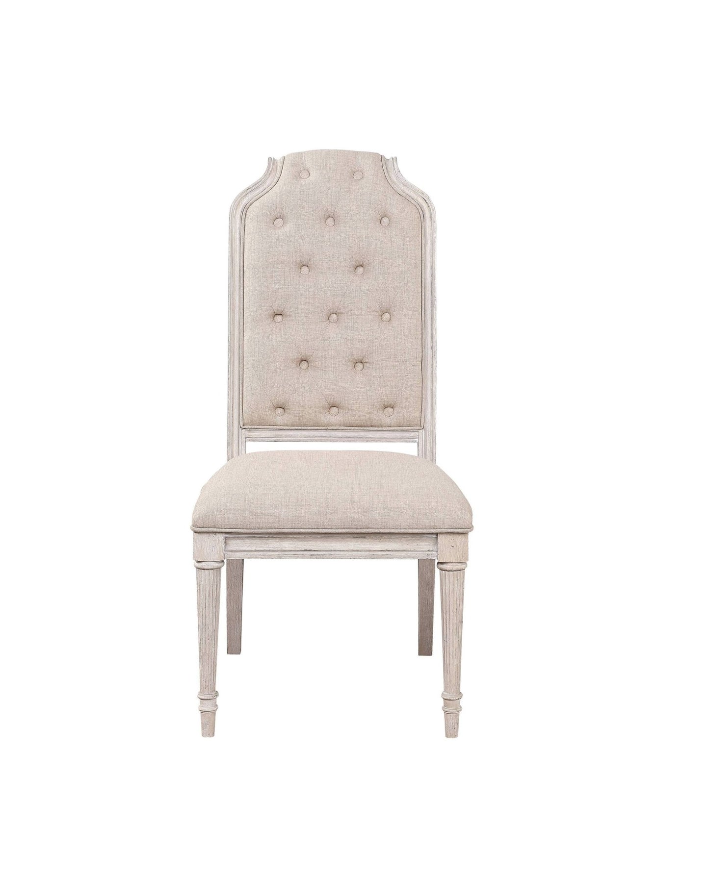 Wynsor Fabric & Antique Champagne Finish Side Chair(Set of 2) - 1st Choice Furniture Direct