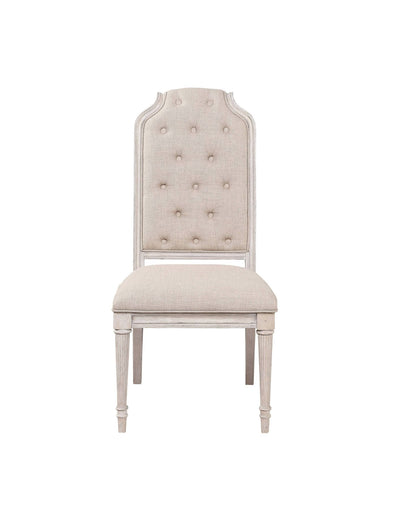 Wynsor Fabric & Antique Champagne Finish Side Chair(Set of 2) - 1st Choice Furniture Direct