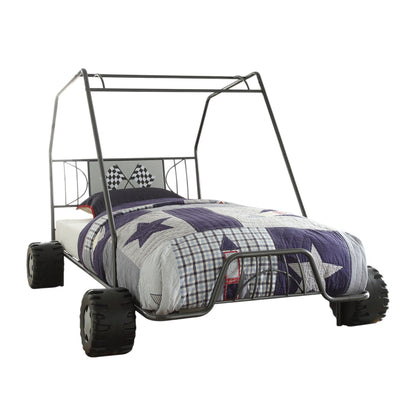 Xander Go Kart Gunmetal Finish Twin Bed - 1st Choice Furniture Direct
