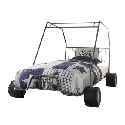 Xander Go Kart Gunmetal Finish Twin Bed - 1st Choice Furniture Direct