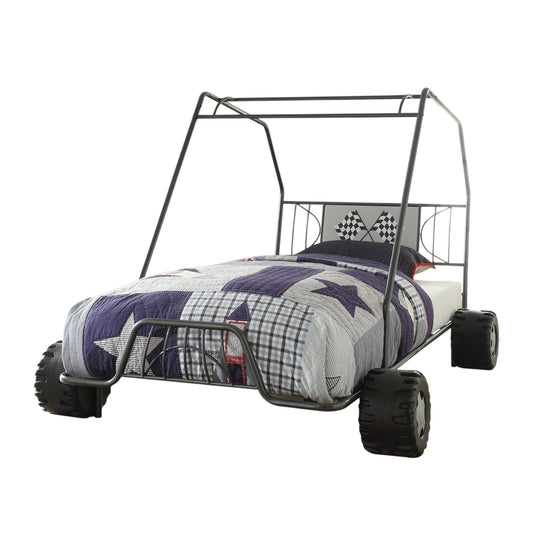 Xander Go Kart Gunmetal Finish Twin Bed - 1st Choice Furniture Direct