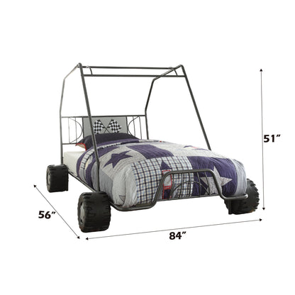 Xander Go Kart Gunmetal Finish Twin Bed - 1st Choice Furniture Direct