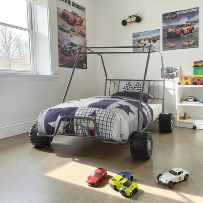 Xander Go Kart Gunmetal Finish Twin Bed - 1st Choice Furniture Direct