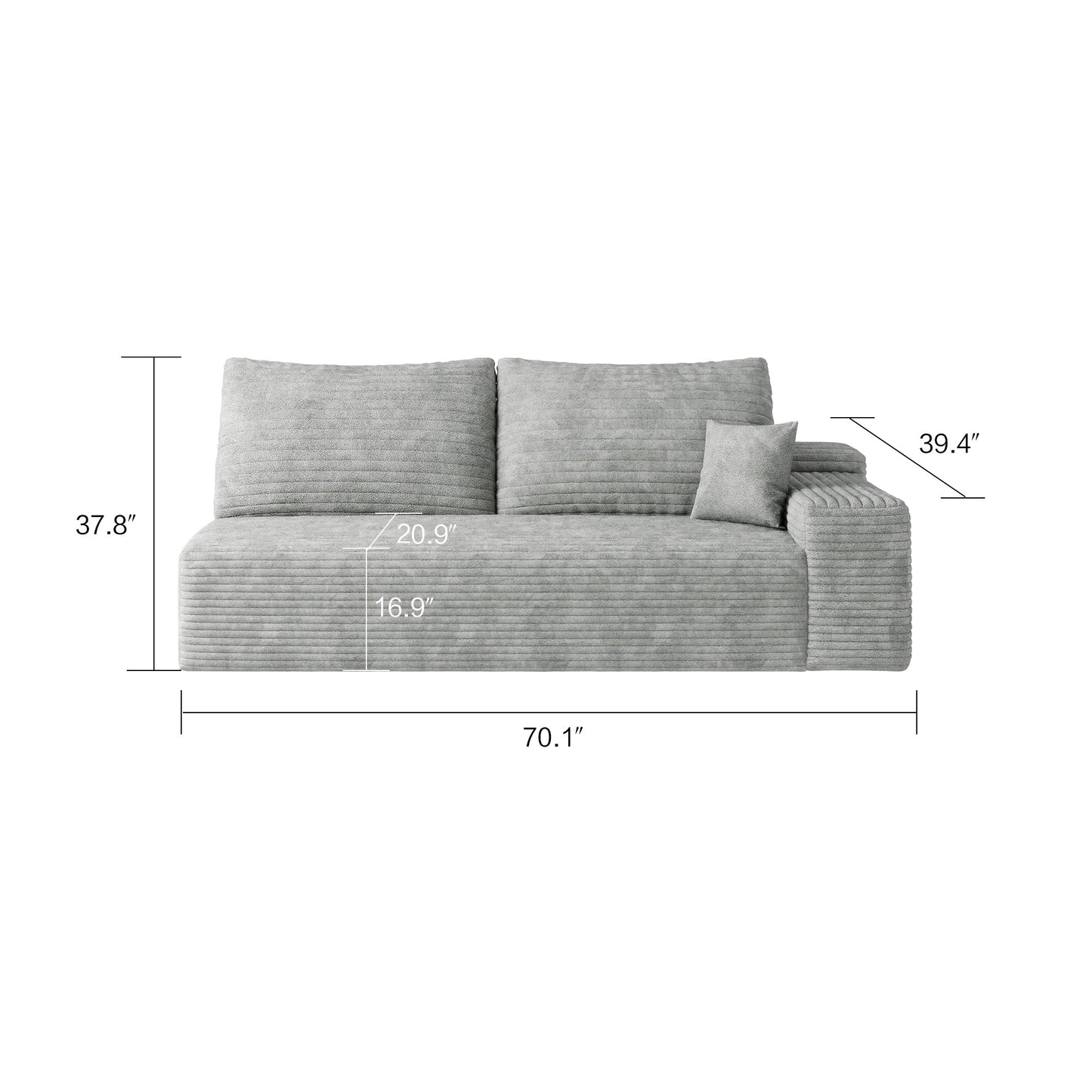 Y119 - 3L - GREY 3seater left - 1st Choice Furniture Direct