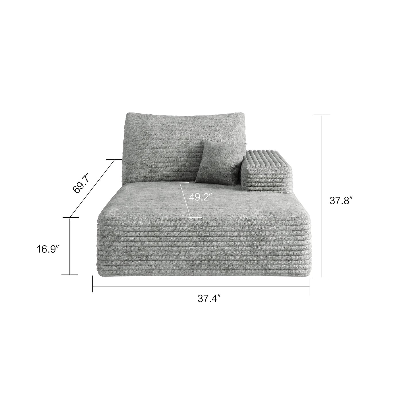 Y119 - L - SLEEPER - GREY sofa left sleeper grey - 1st Choice Furniture Direct