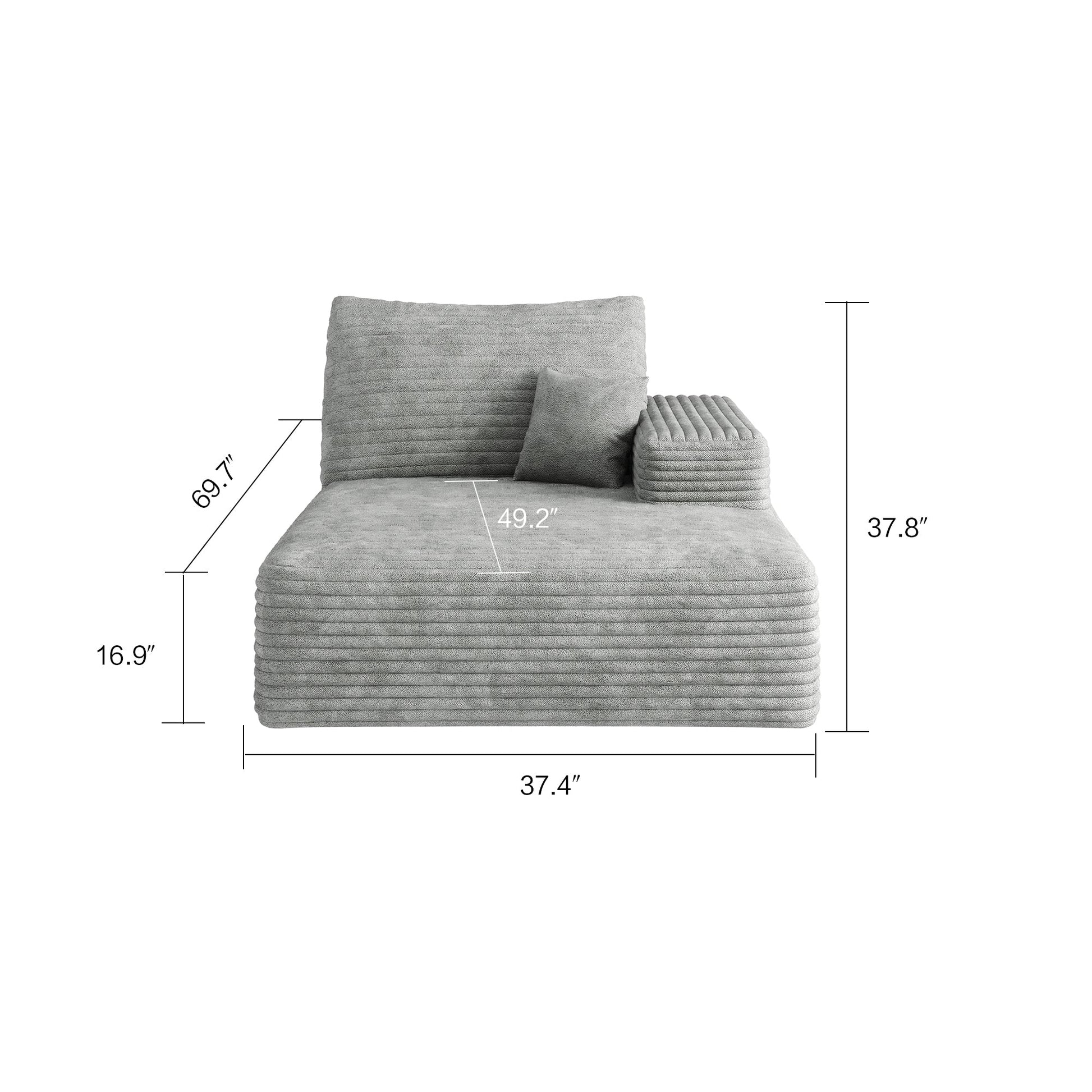 Y119 - L - SLEEPER - GREY sofa left sleeper grey - 1st Choice Furniture Direct