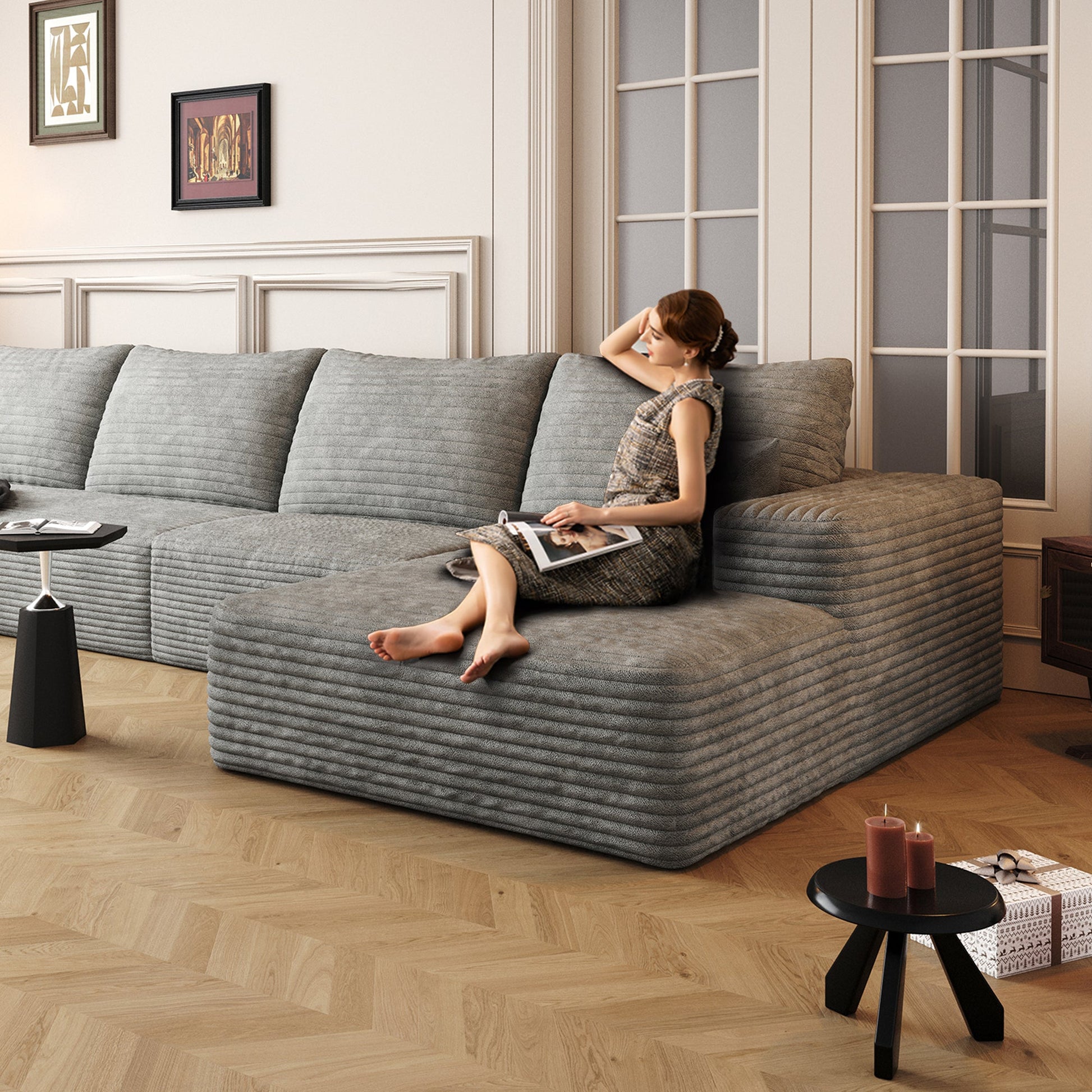 Y119 - OTTOMAN - GREY ottoman grey - 1st Choice Furniture Direct