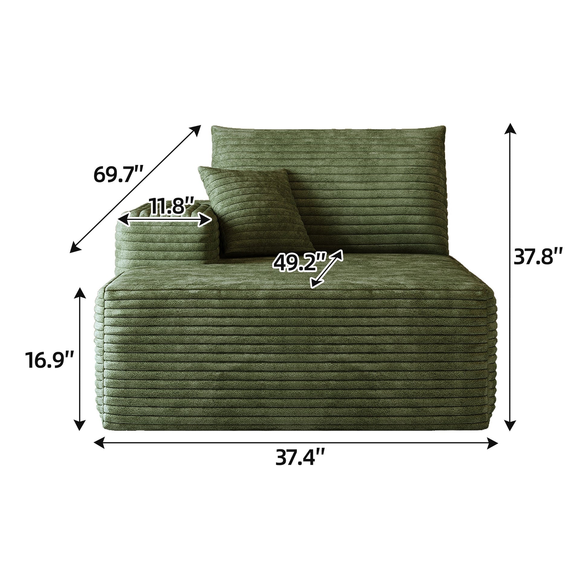 Y119 - R - SLEEPER - GREEN right sleeper green - 1st Choice Furniture Direct