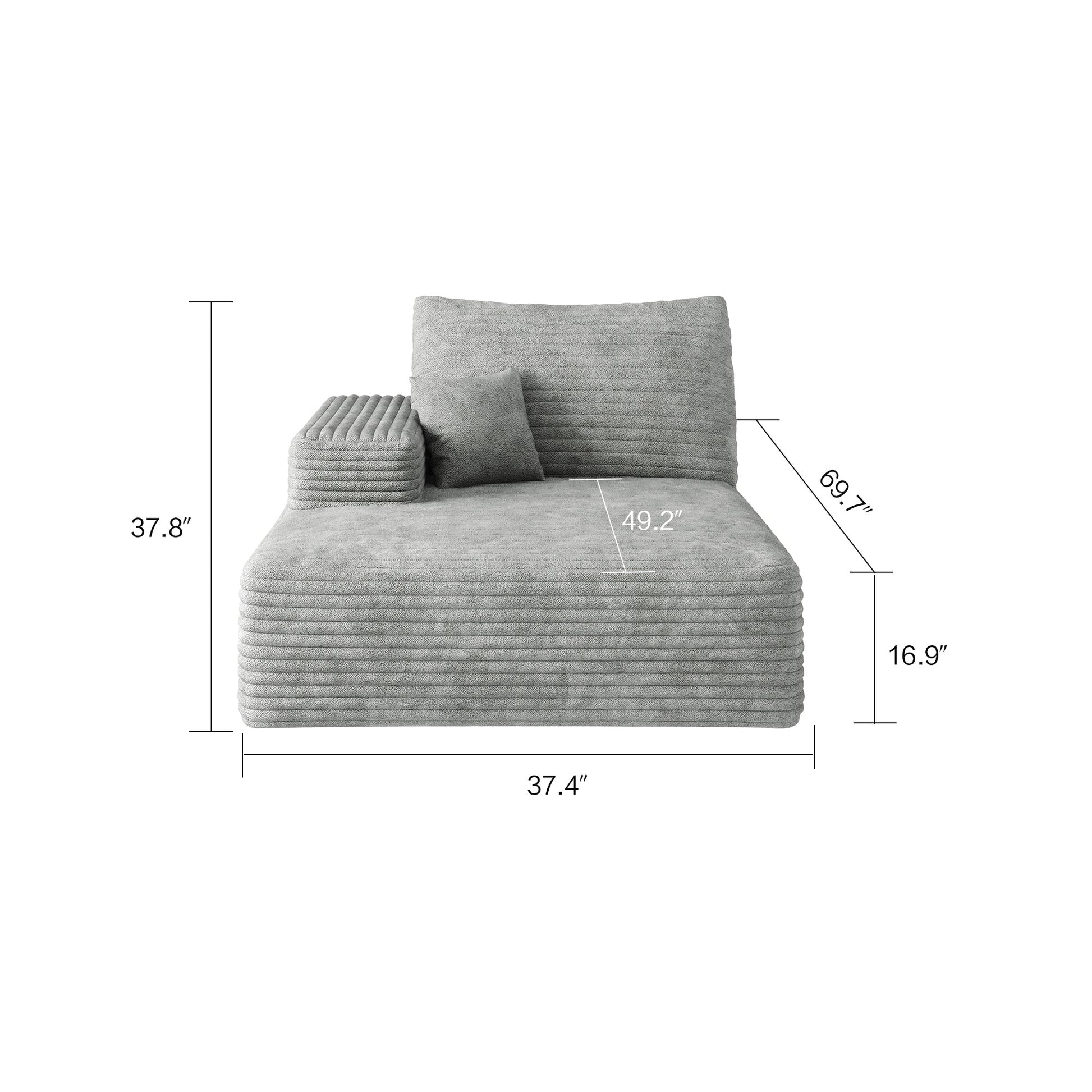 Y119 - R - SLEEPER - GREY right sleeper grey - 1st Choice Furniture Direct
