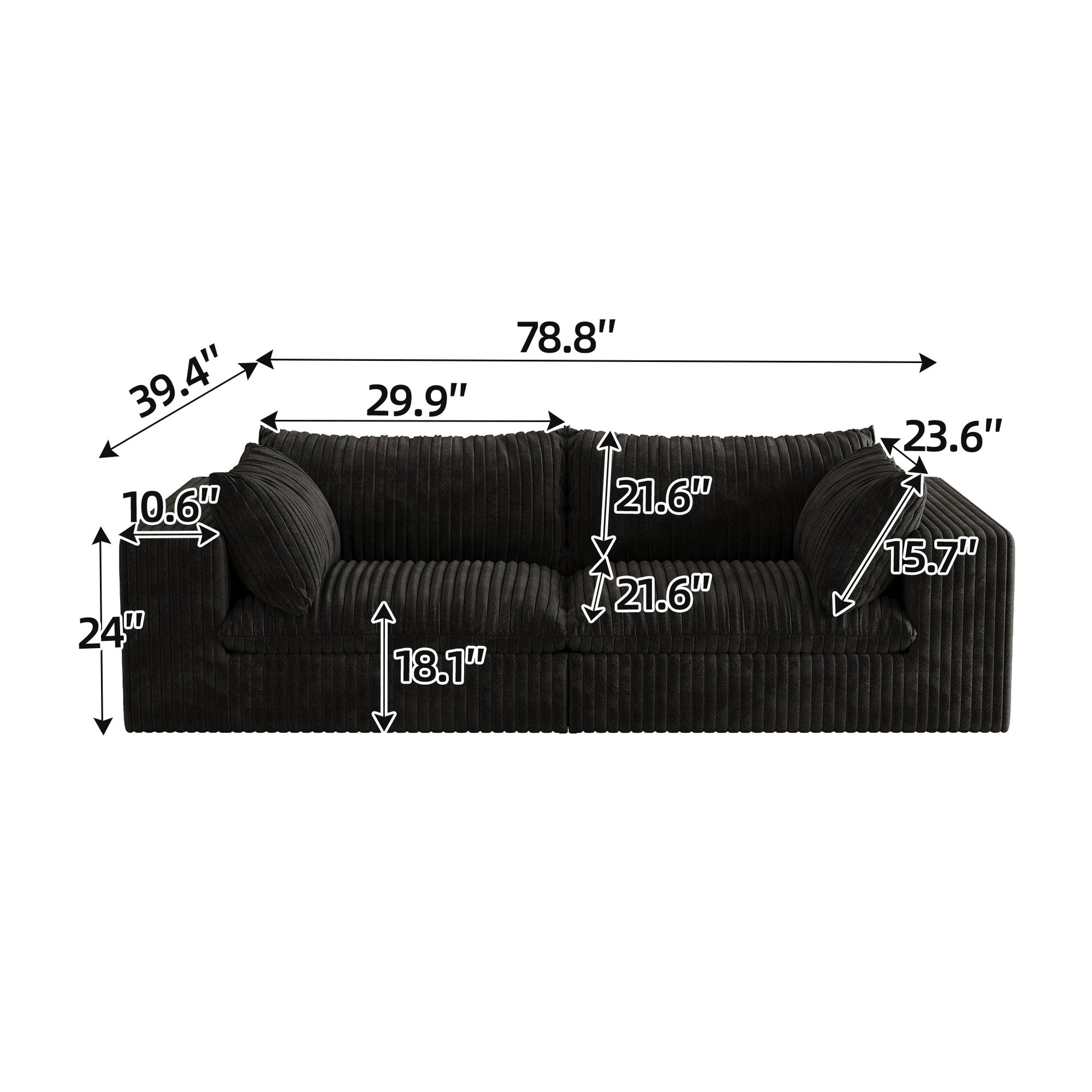 Y137 - 2SEATER - BLACK - 1st Choice Furniture Direct