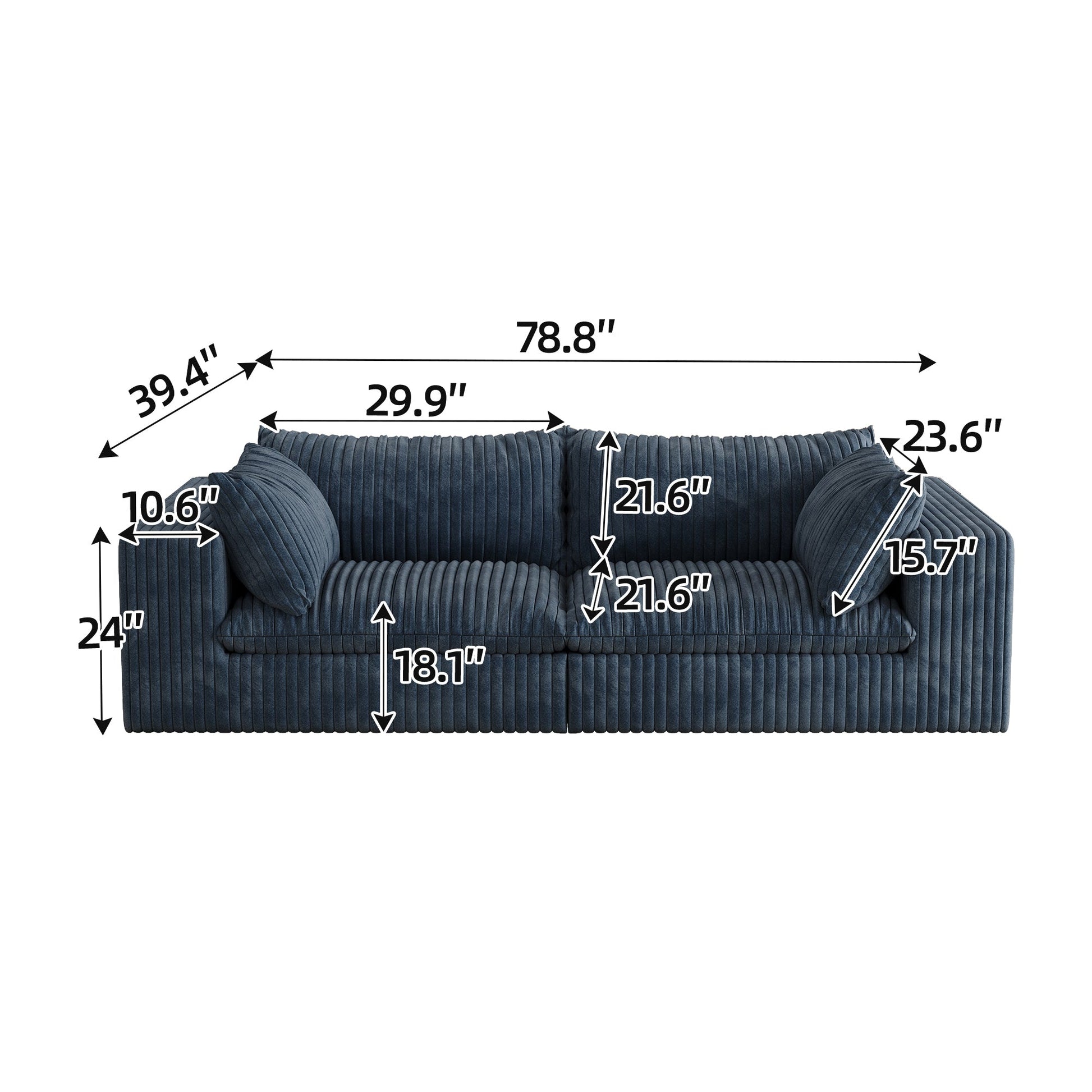 Y137 - 2SEATER - BLUE - 1st Choice Furniture Direct