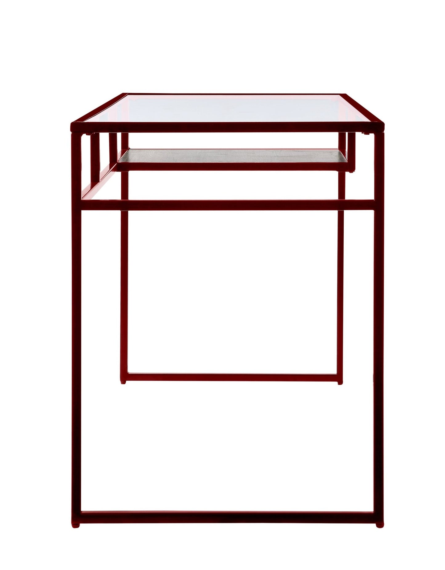 Yasin Glass Top & Red Finish Writing Desk - 1st Choice Furniture Direct