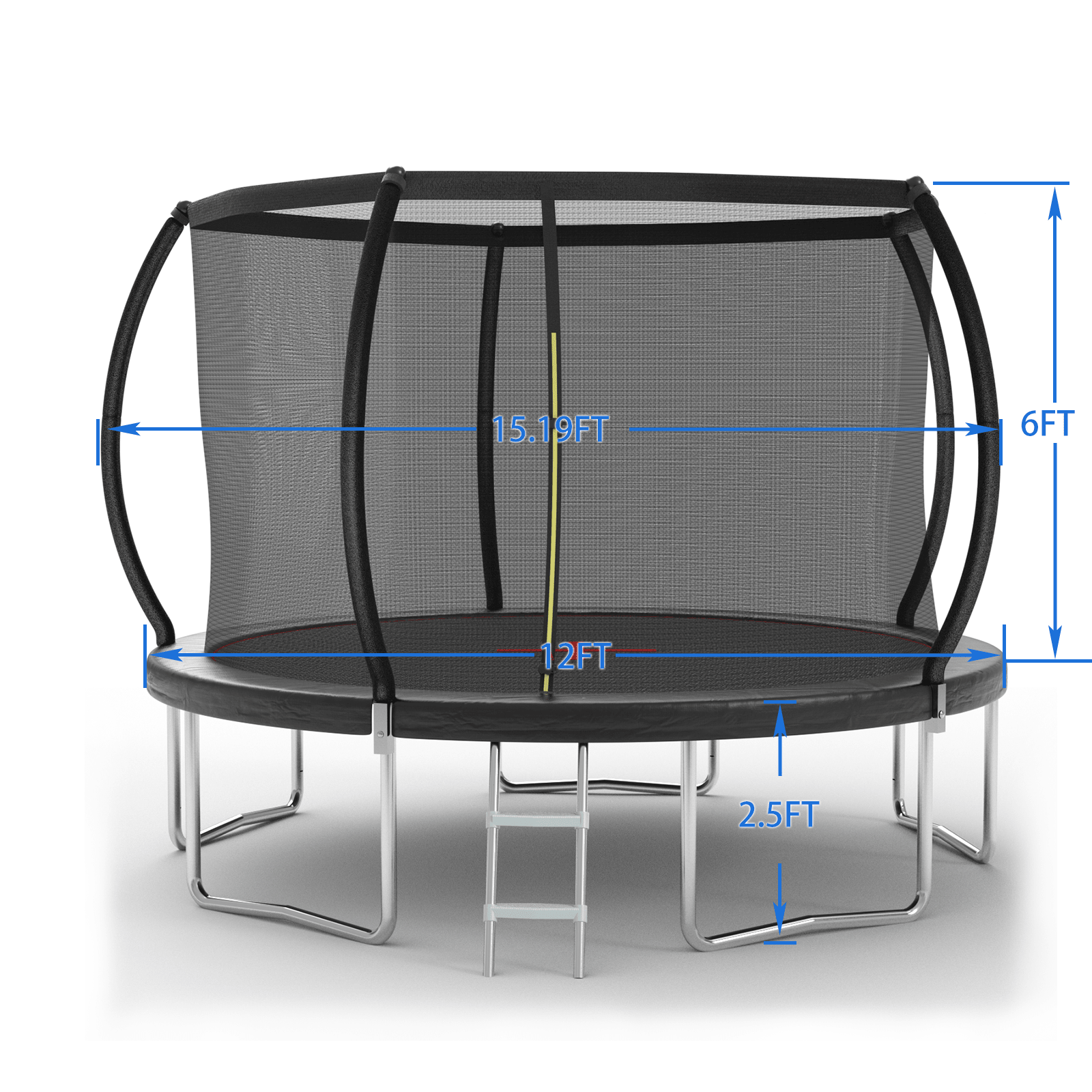 YC 12FT trampoline Pumpkin - Standard - Black - 1st Choice Furniture Direct