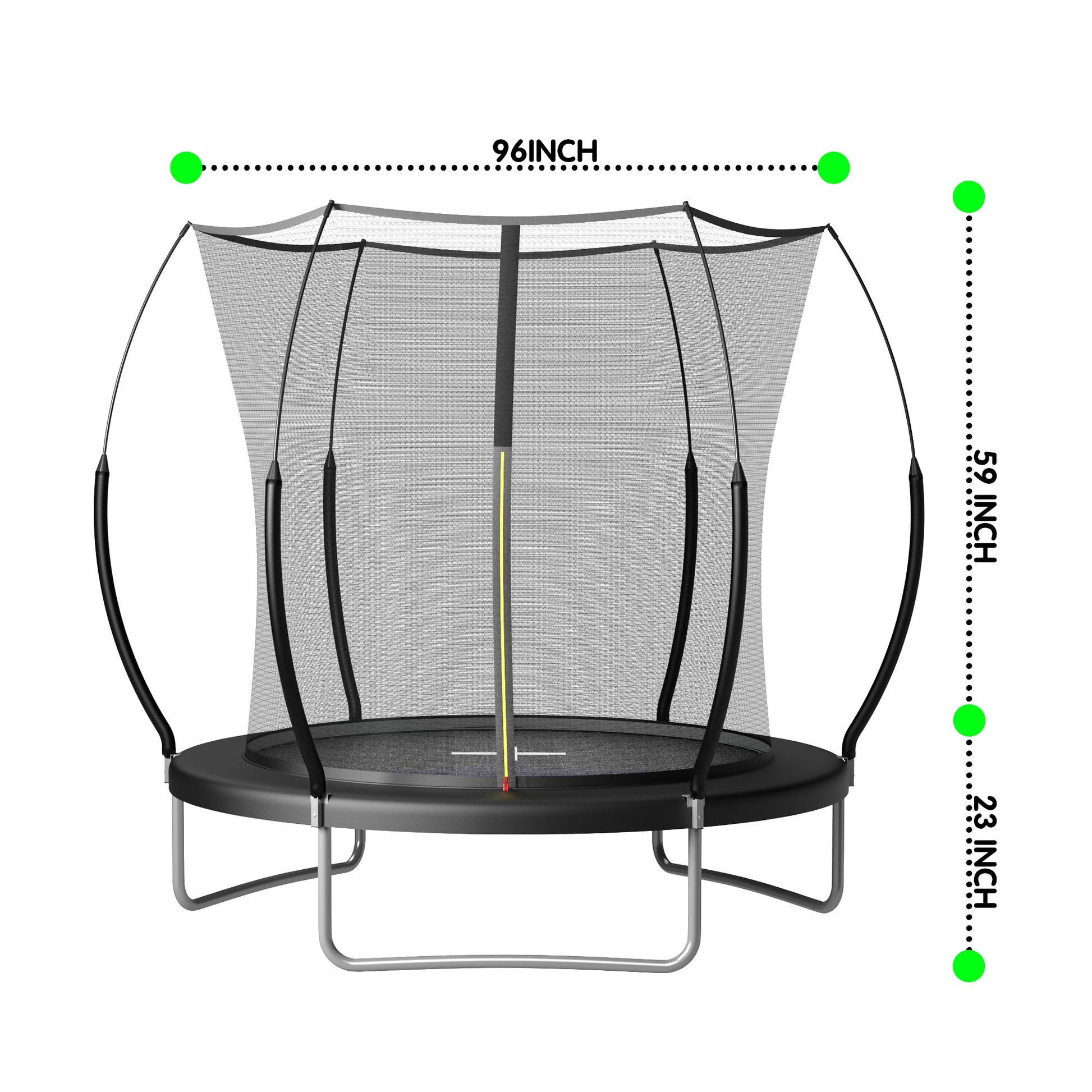 YC 8FT Springfree no Gap Trampoline - Black - 1st Choice Furniture Direct