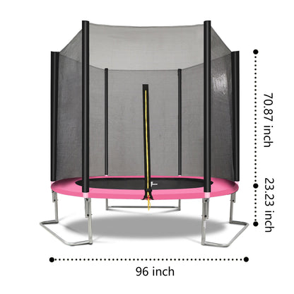 YC 8FT Trampoline Outer Net - Pink and black - 1st Choice Furniture Direct