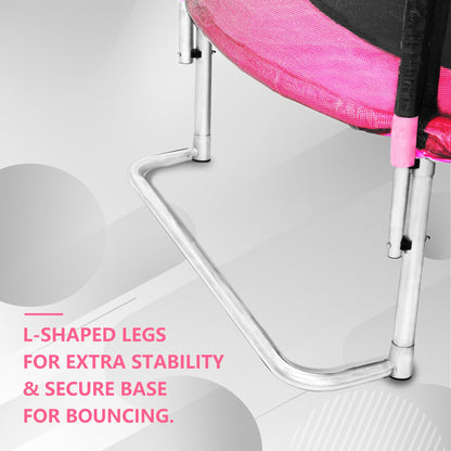 YC 8FT Trampoline Outer Net - Pink and black - 1st Choice Furniture Direct