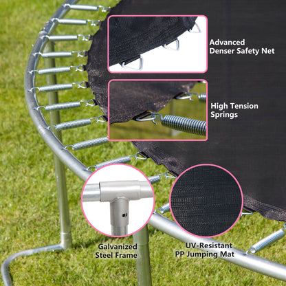 YC 8FT Trampoline Outer Net - Pink and black - 1st Choice Furniture Direct