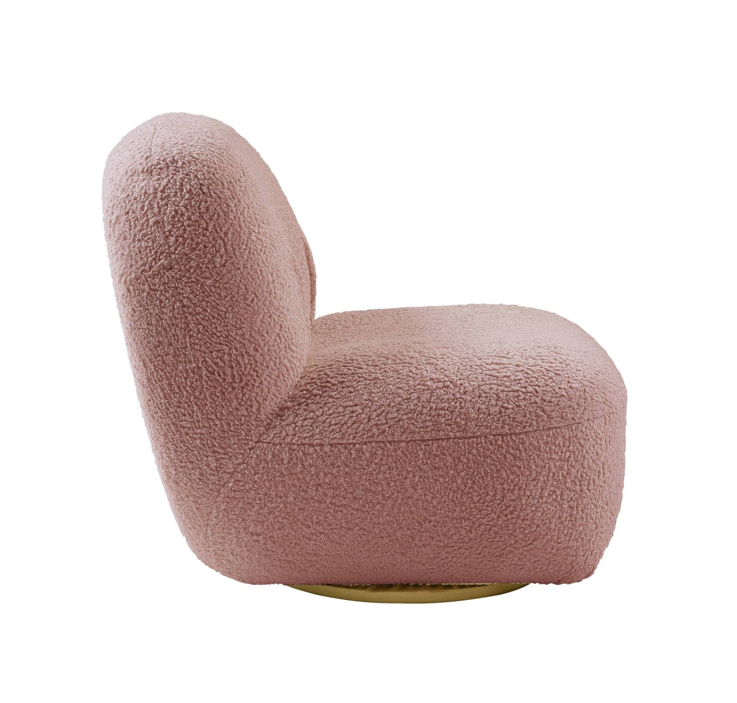 Yedaid Pink Teddy Sherpa Accent Chair W/Swivel - 1st Choice Furniture Direct