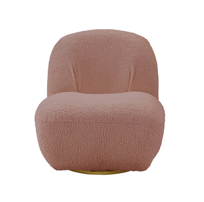 Yedaid Pink Teddy Sherpa Accent Chair W/Swivel - 1st Choice Furniture Direct