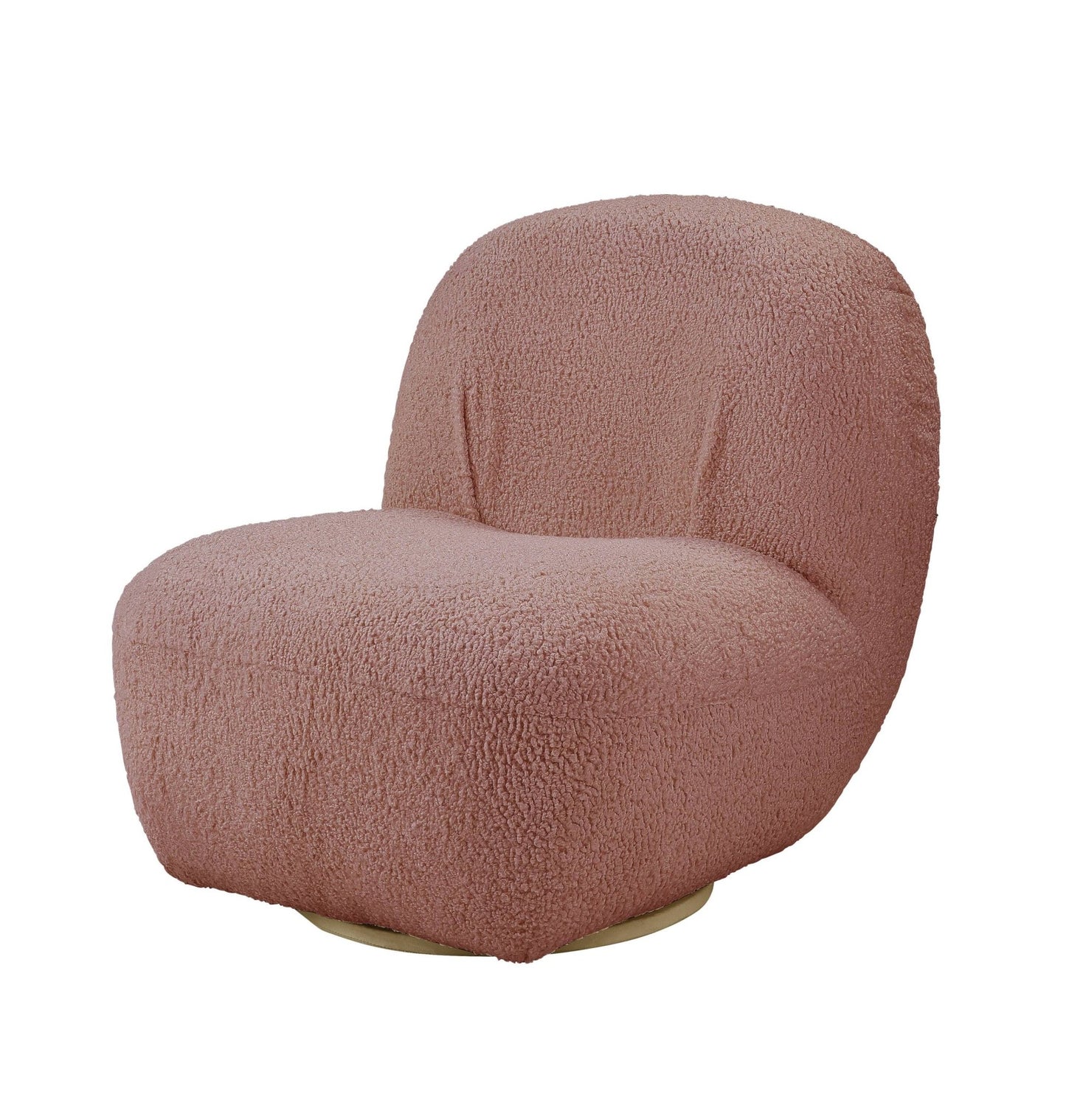 Yedaid Pink Teddy Sherpa Accent Chair W/Swivel - 1st Choice Furniture Direct