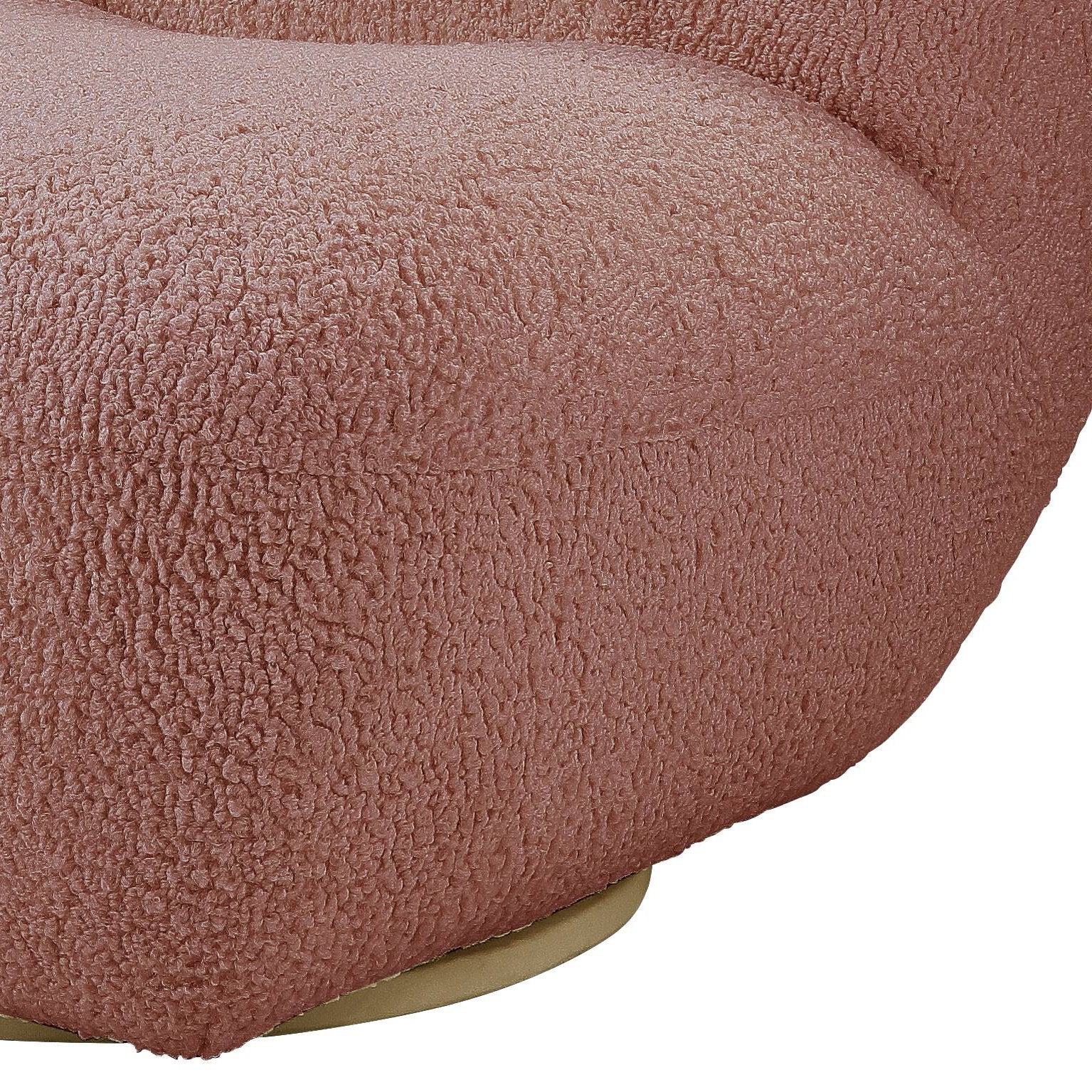 Yedaid Pink Teddy Sherpa Accent Chair W/Swivel - 1st Choice Furniture Direct