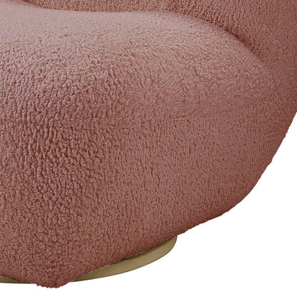 Yedaid Pink Teddy Sherpa Accent Chair W/Swivel - 1st Choice Furniture Direct