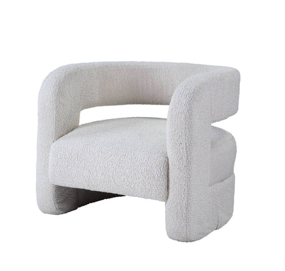 Yitua White Teddy Sherpa Accent Chair - 1st Choice Furniture Direct
