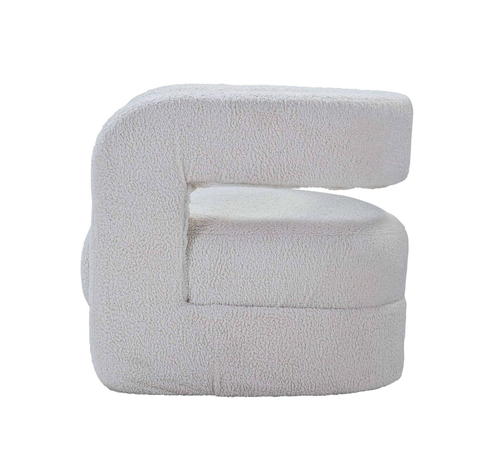 Yitua White Teddy Sherpa Accent Chair - 1st Choice Furniture Direct