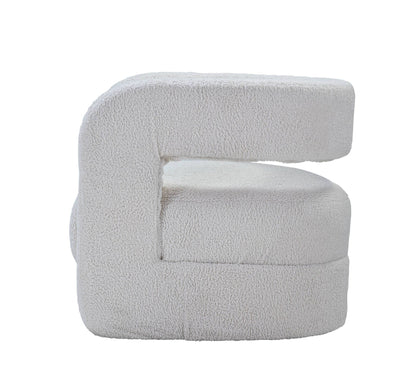 Yitua White Teddy Sherpa Accent Chair - 1st Choice Furniture Direct