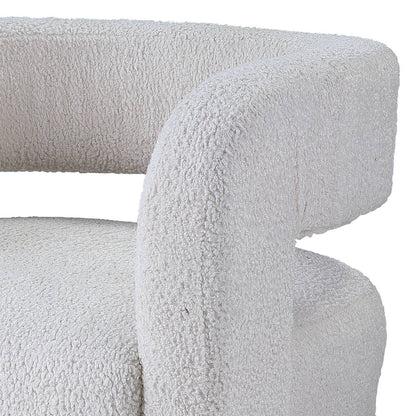 Yitua White Teddy Sherpa Accent Chair - 1st Choice Furniture Direct