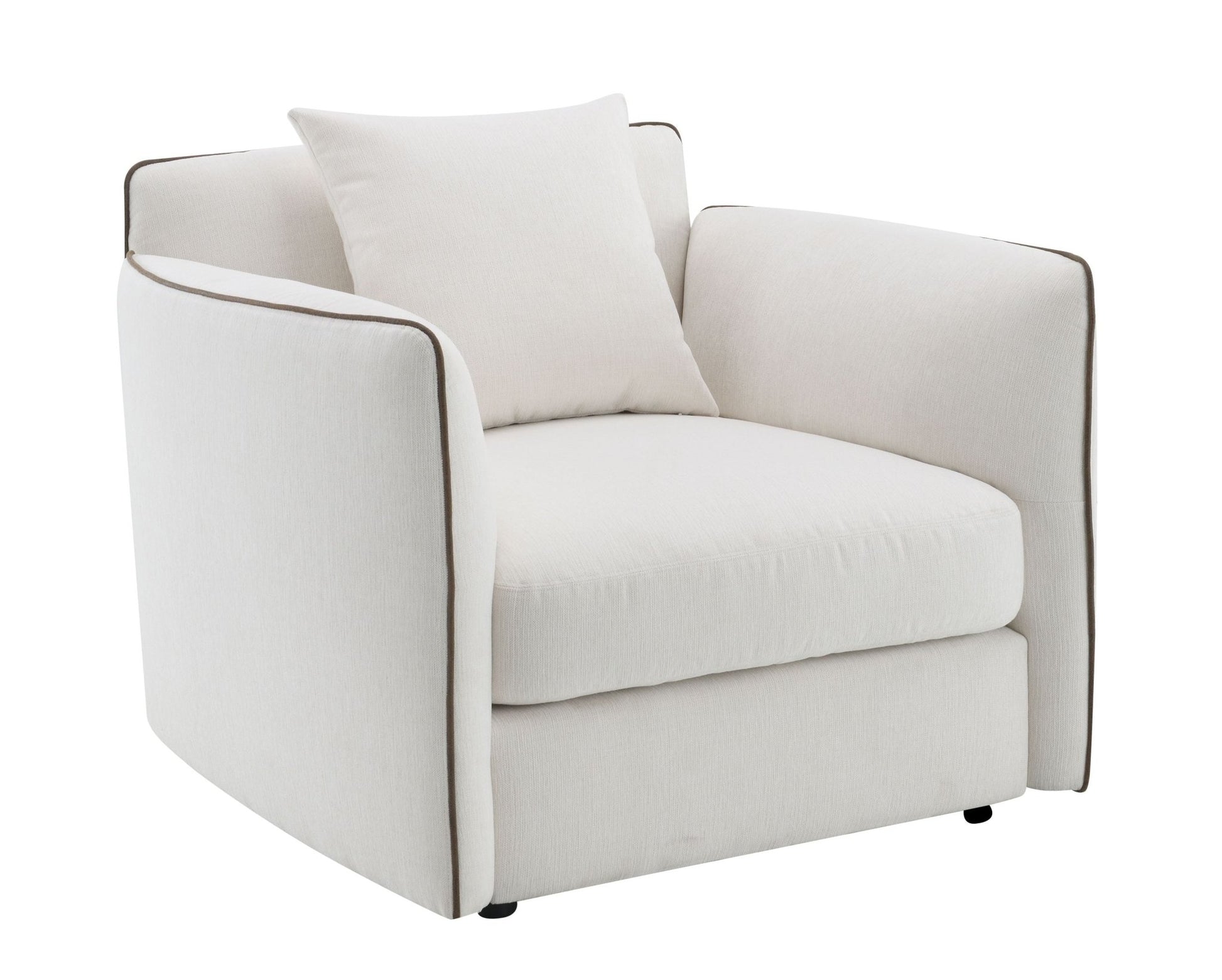 Yolanda Beige Chenille Chair w/Pillow - 1st Choice Furniture Direct