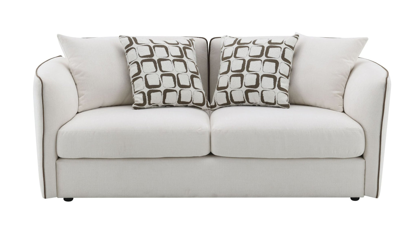Yolanda Beige Chenille Loveseat w/4 Pillows - 1st Choice Furniture Direct