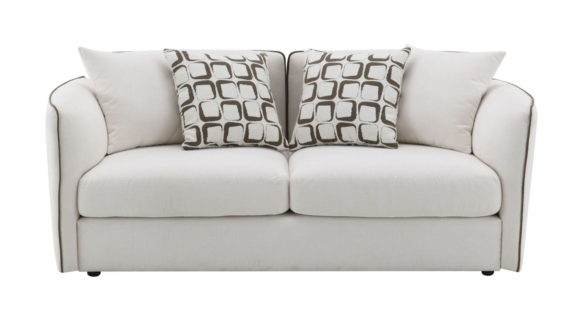 Yolanda Beige Chenille Loveseat w/4 Pillows - 1st Choice Furniture Direct