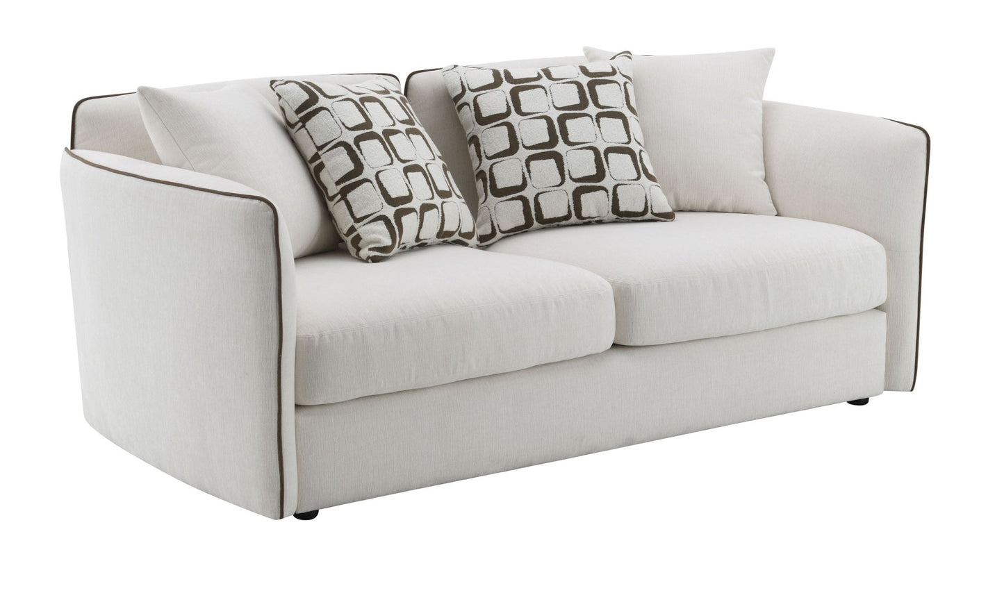 Yolanda Beige Chenille Loveseat w/4 Pillows - 1st Choice Furniture Direct
