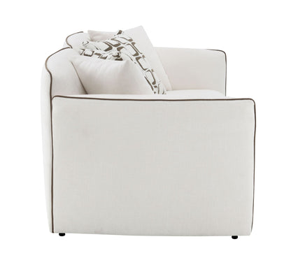 Yolanda Beige Chenille Loveseat w/4 Pillows - 1st Choice Furniture Direct