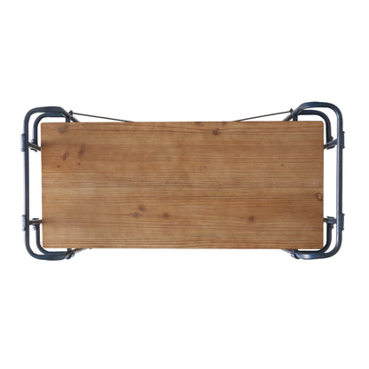 Yorktown Industrial 5 - Shelf Bookcase with Metal Pipework and Solid Fir in Natural Finish - 1st Choice Furniture Direct