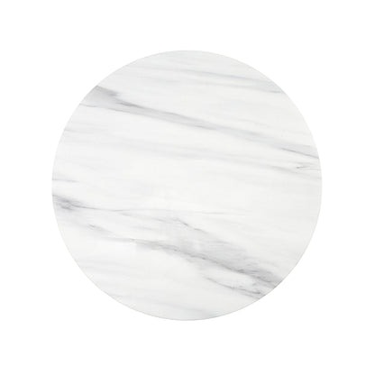 Zaid Engineering Marble & White High Gloss Finish End Table - 1st Choice Furniture Direct
