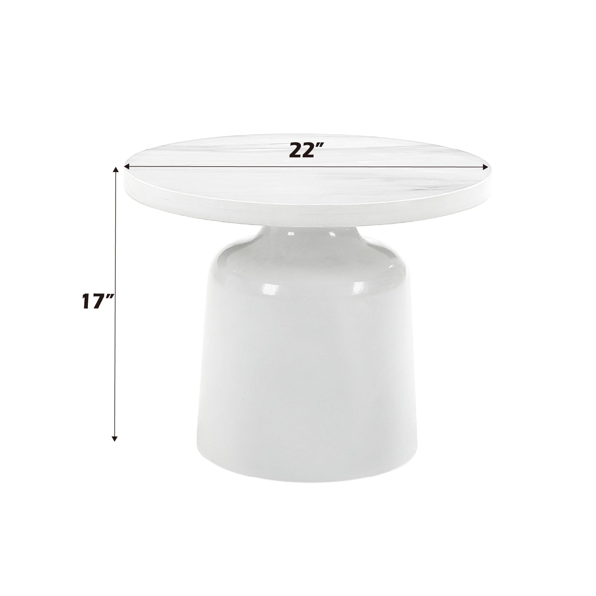 Zaid Engineering Marble & White High Gloss Finish End Table - 1st Choice Furniture Direct