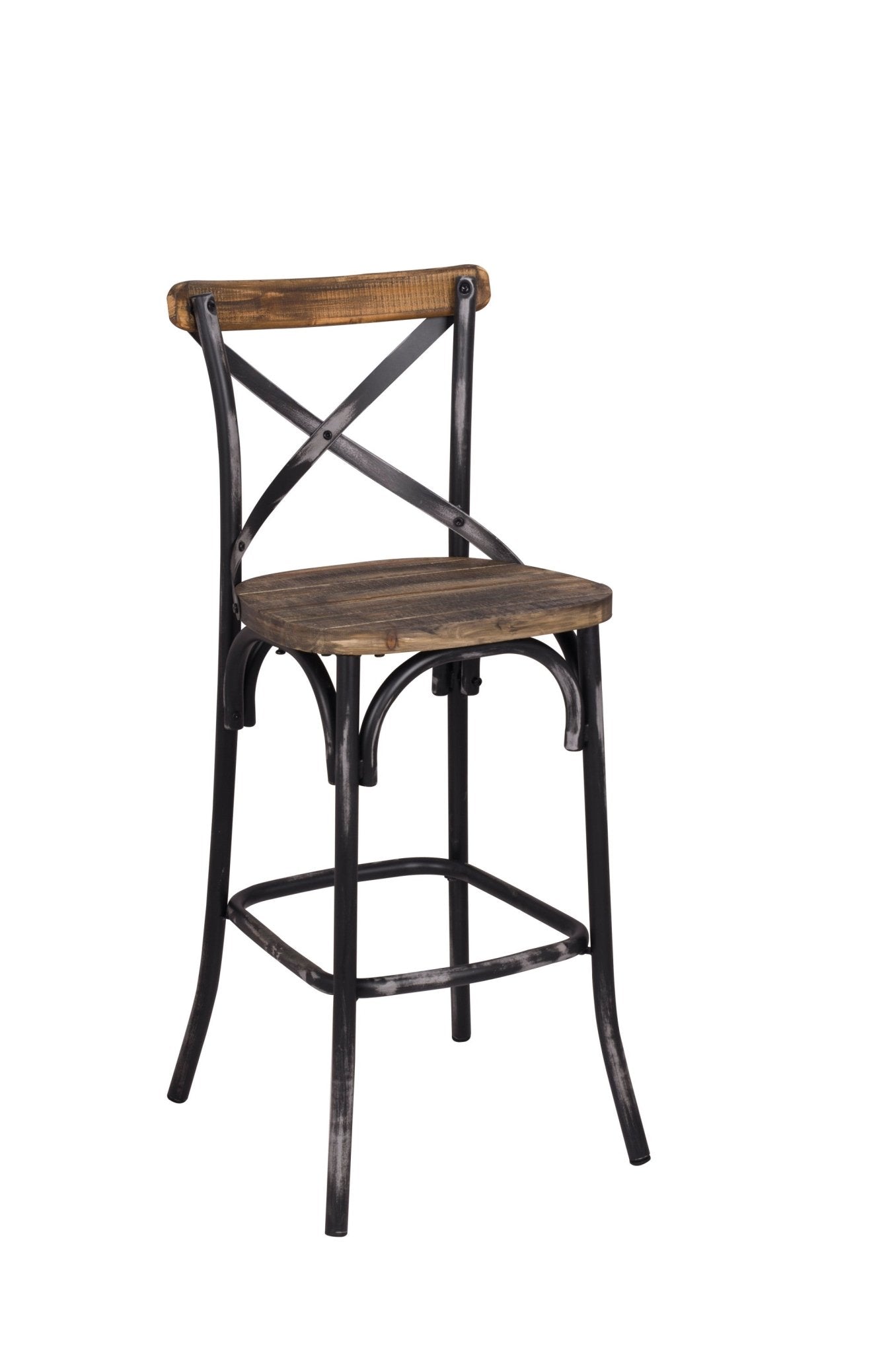 Zaire Antique Black & Antique Oak Finish Bar Chair - 1st Choice Furniture Direct