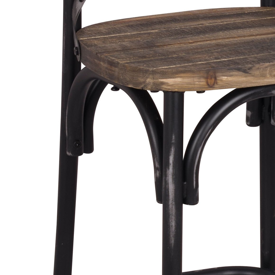 Zaire Antique Black & Antique Oak Finish Bar Chair - 1st Choice Furniture Direct