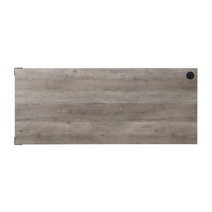 Zakawani Gray Oak & Black Finish Writing Desk with a Cabinet - 1st Choice Furniture Direct