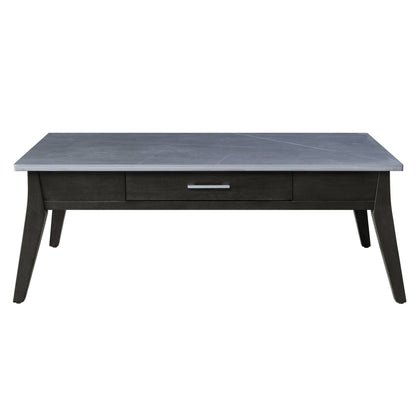 Zemocryss Sintered Stone Top & Dark Brown Finish Coffee Table - 1st Choice Furniture Direct