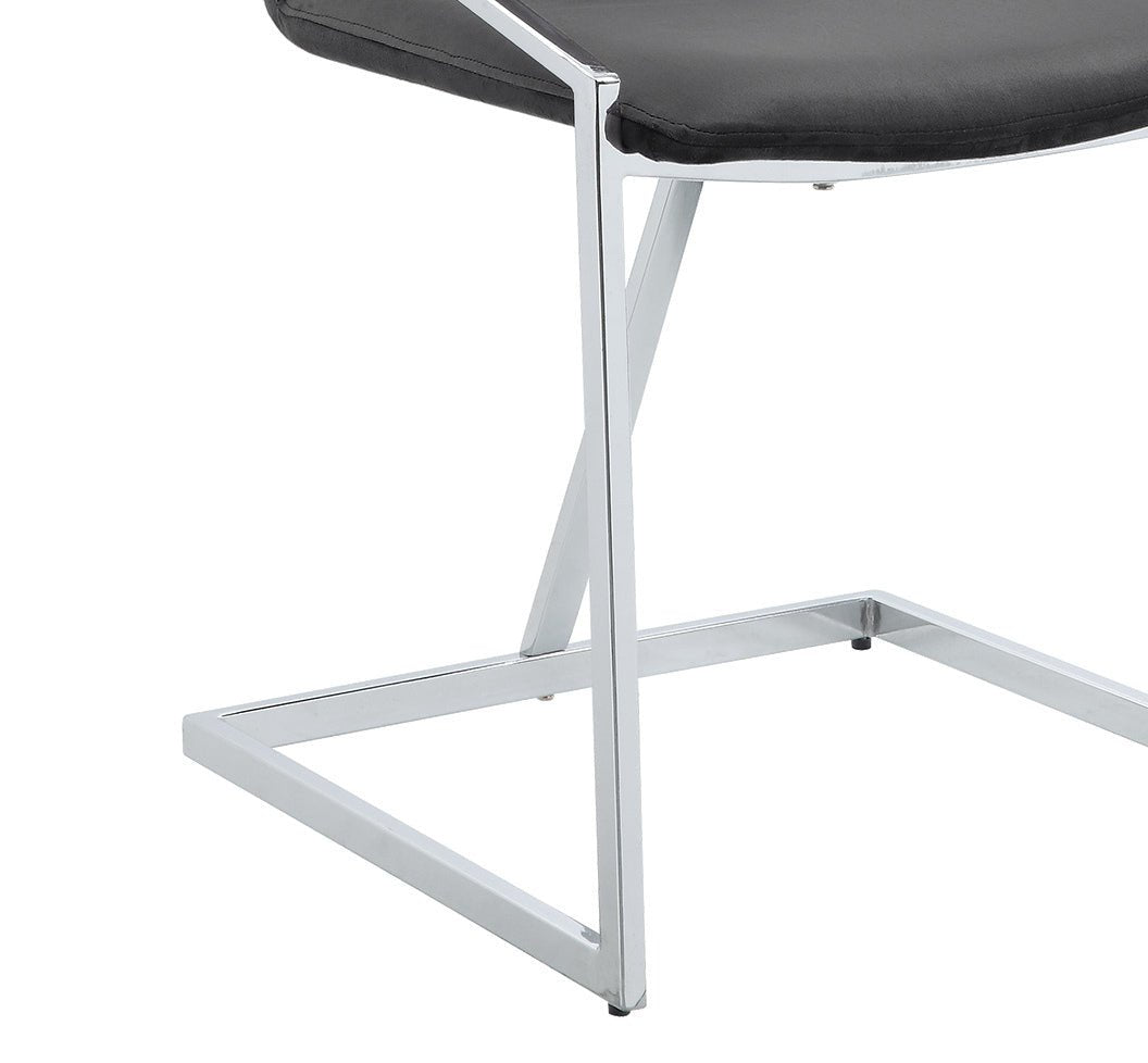 Zlatan Gray Velvet & Chrome Finish Side Chair (Set of 2) - 1st Choice Furniture Direct