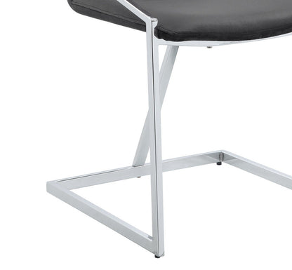 Zlatan Gray Velvet & Chrome Finish Side Chair (Set of 2) - 1st Choice Furniture Direct