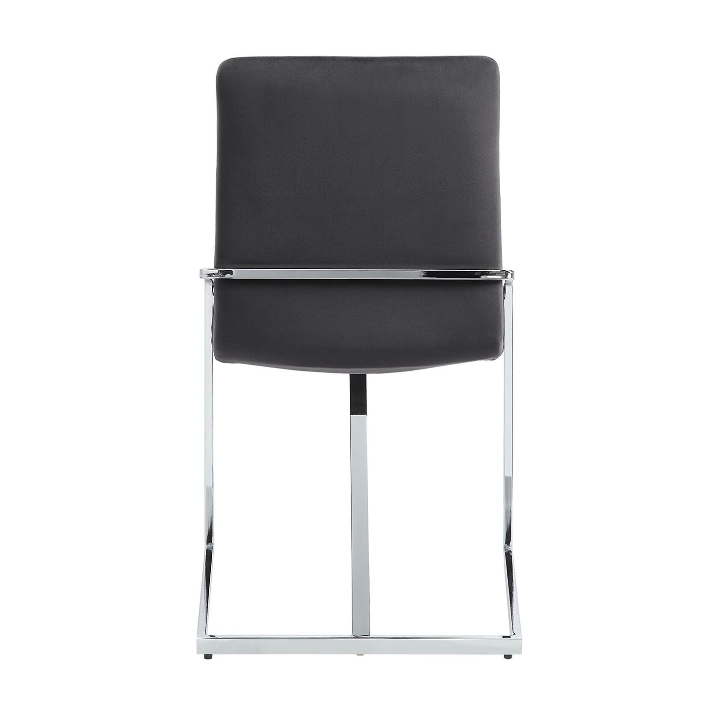 Zlatan Gray Velvet & Chrome Finish Side Chair (Set of 2) - 1st Choice Furniture Direct