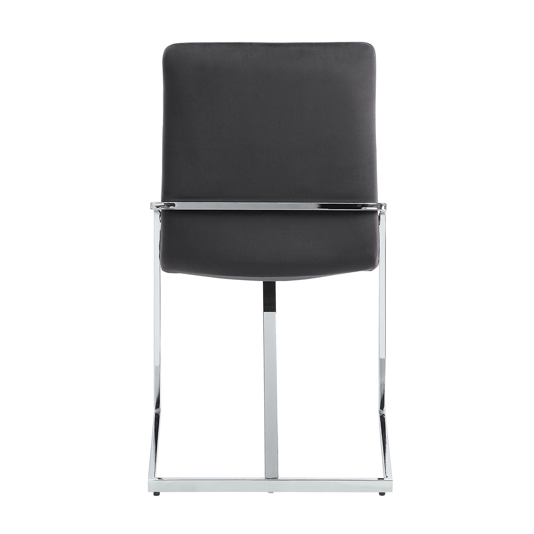 Zlatan Gray Velvet & Chrome Finish Side Chair (Set of 2) - 1st Choice Furniture Direct