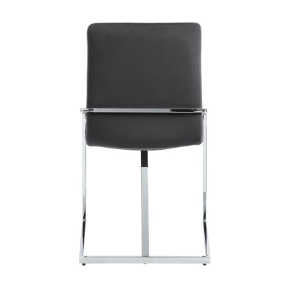 Zlatan Gray Velvet & Chrome Finish Side Chair (Set of 2) - 1st Choice Furniture Direct