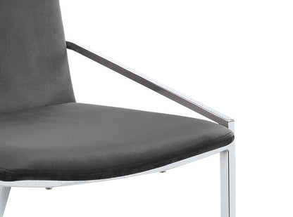 Zlatan Gray Velvet & Chrome Finish Side Chair (Set of 2) - 1st Choice Furniture Direct