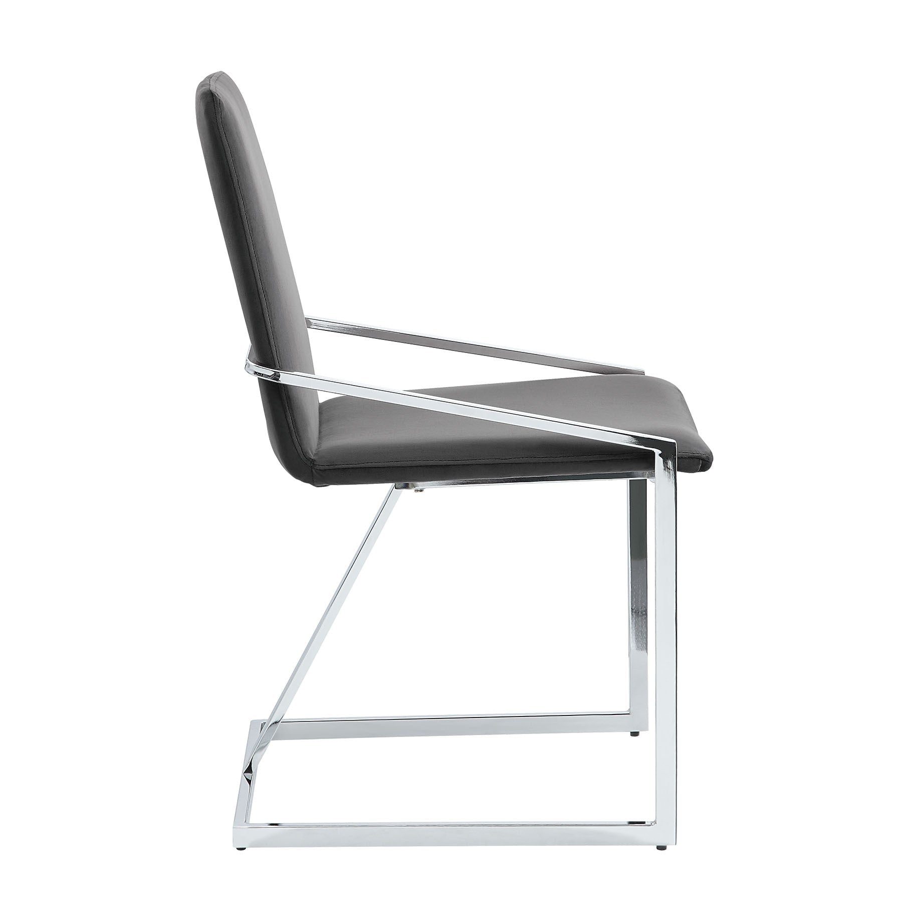 Zlatan Gray Velvet & Chrome Finish Side Chair (Set of 2) - 1st Choice Furniture Direct
