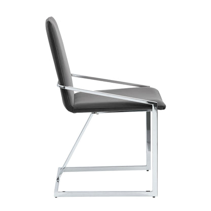 Zlatan Gray Velvet & Chrome Finish Side Chair (Set of 2) - 1st Choice Furniture Direct